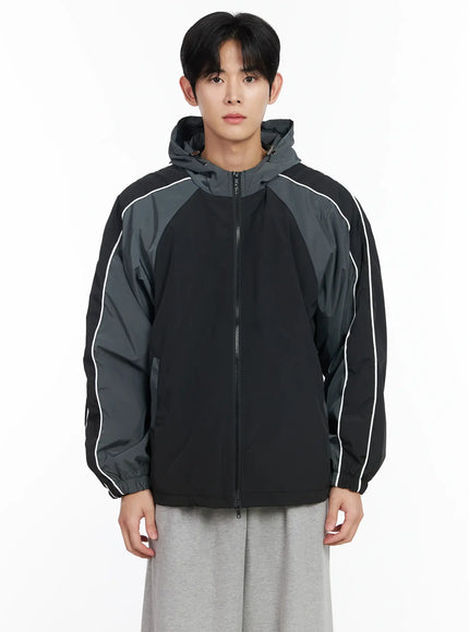 Men's Color Block Hooded Jacket IM523