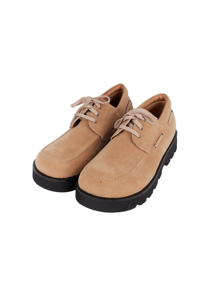 mens-casual-lace-up-loafers-io502 / Beige