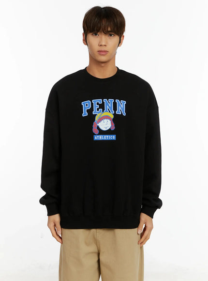 mens-casual-crewneck-graphic-sweatshirt-id523 / Black