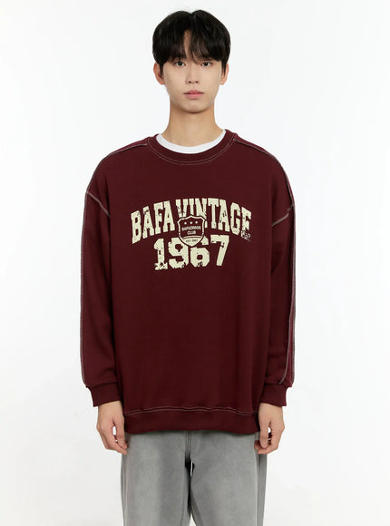 Men's Vintage Graphic Crewneck Sweatshirt IO531