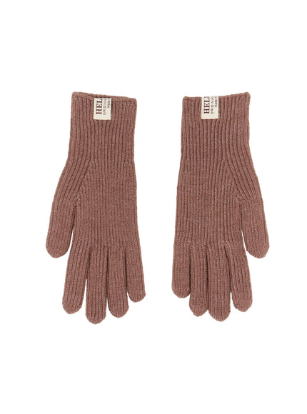 smart-touch-ribbed-knit-gloves-in512 / Brown