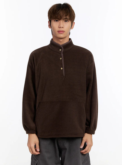 mens-henley-pullover-in528 / Dark brown