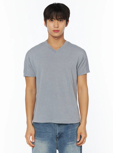 mens-basic-v-neck-t-shirt-iy529 / Gray