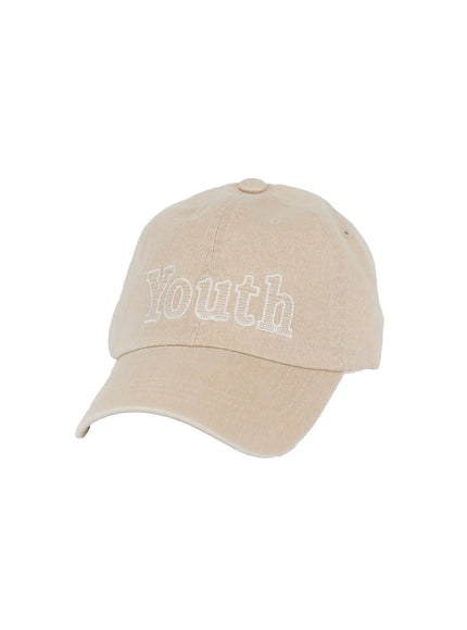 youth-embroidered-baseball-cap-ij527 / Light beige