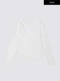 ribbed-off-shoulder-top-io326 / White
