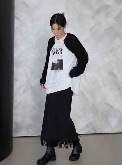 Knit Cardigan Shrug J24