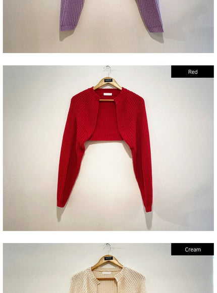 Knit Cardigan Shrug J24