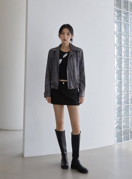 Faux Leather Jacket J23