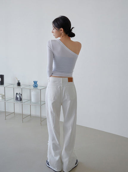 One Shoulder Cut Out Crop Top