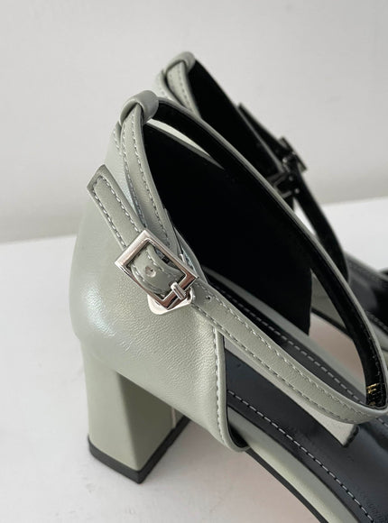 Square Mary Jane Mid Heels