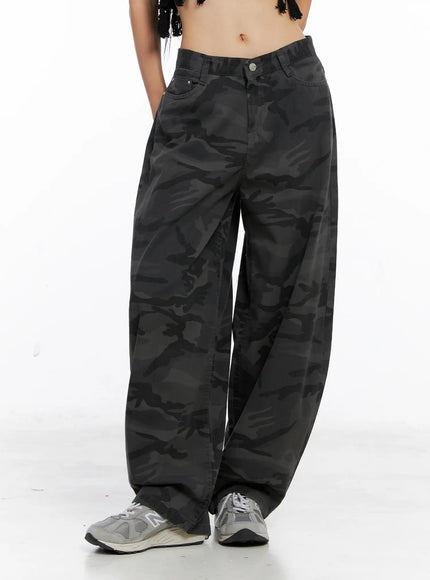 Anaya Camo Print Baggy Cotton Pants CS511