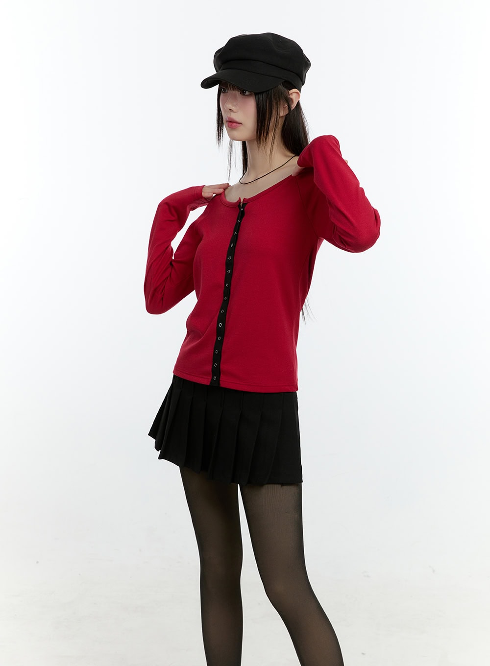 contrast-buttoned-cardigan-cf507