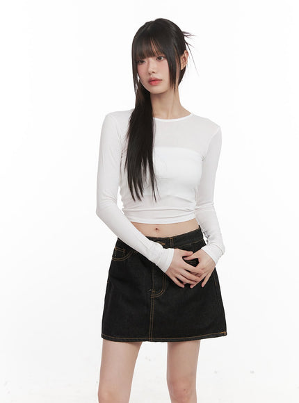 X-Strap Backless Long-Sleeve Crop Top CJ524