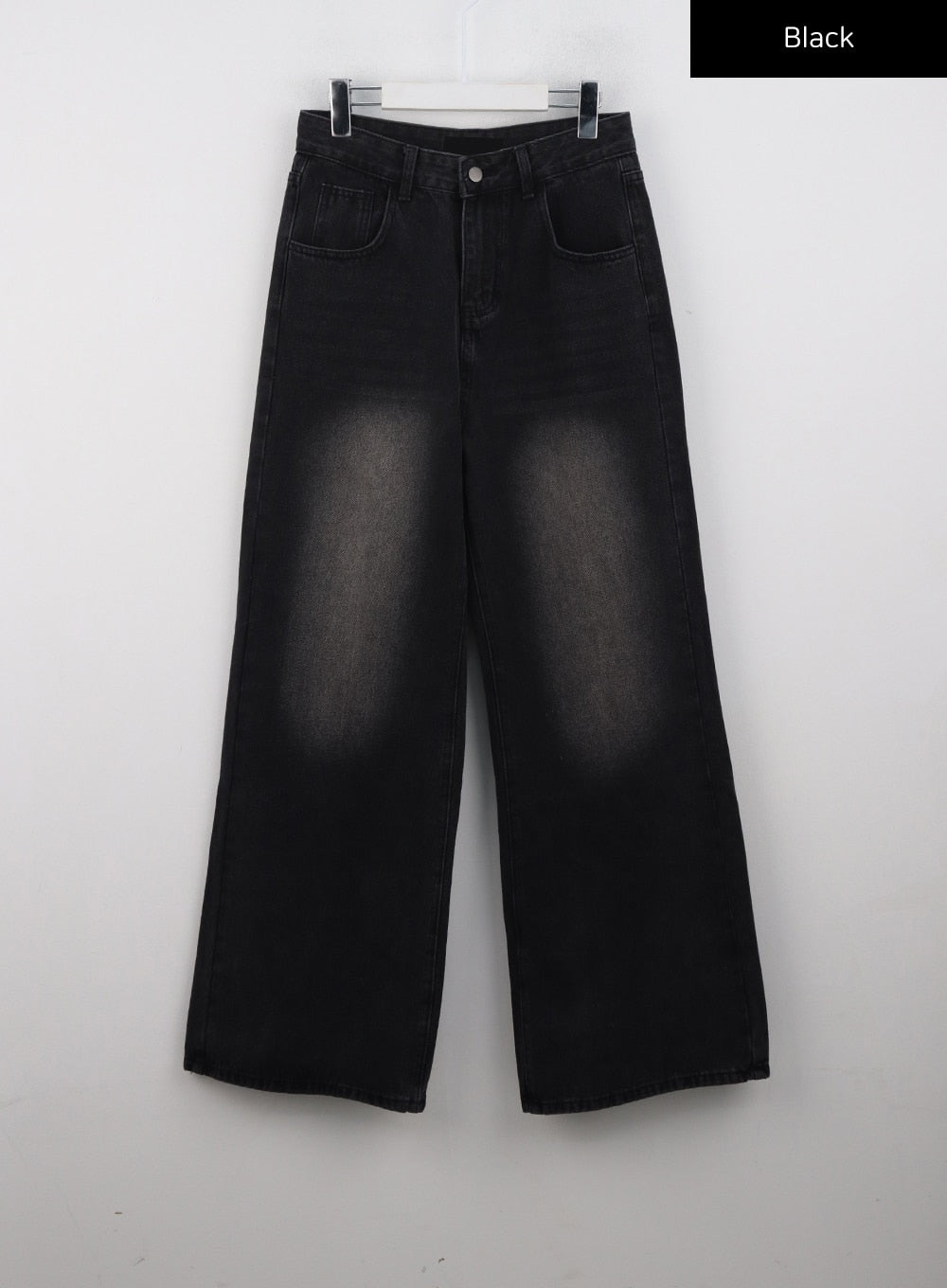 Mid-rise wide-leg full length jeans · Black · Dressy