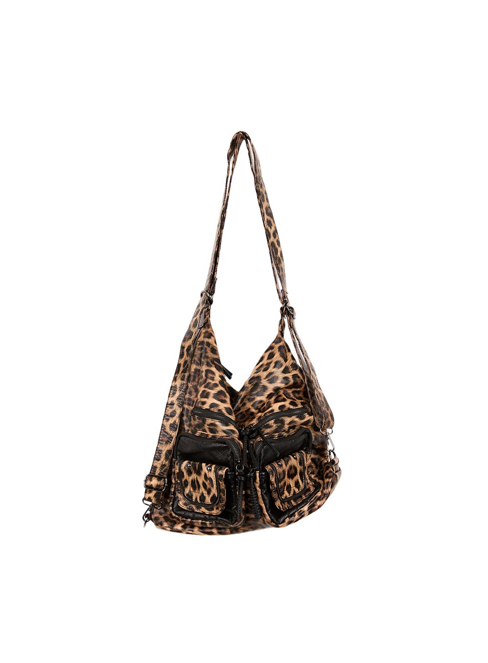 Leopard Stud Pocket Shoulder Bag  CF511