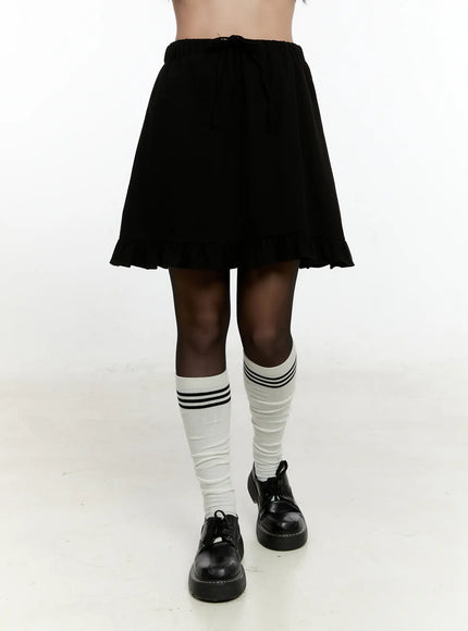 Ruffle Trim Midi Skirt CN506