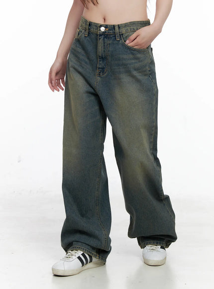 Shelby Vintage Washed Wide-Leg Jeans CO520