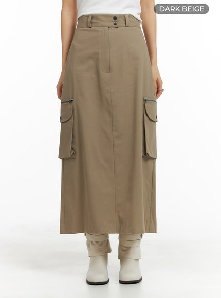 two-button-cargo-maxi-skirt-cm422