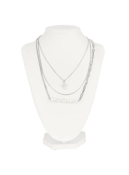 triple-layer-faux-pearl-cross-necklace-f502