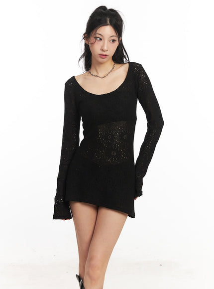 flower-mesh-u-neck-sweater-ca516