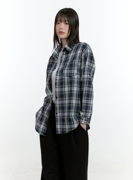 loose-fit-checkered-buttoned-shirt-cf507