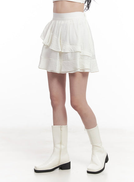 asymmetric-frill-flair-mini-skirt-cy526