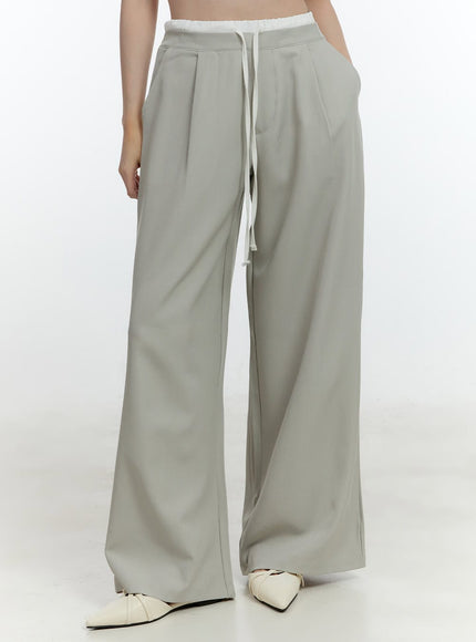 Classic Waist Layered Wide-Fit Pants CF504