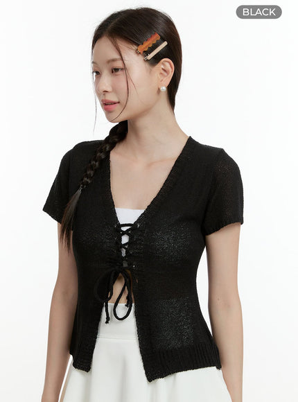 sheer-v-neck-tie-short-sleeve-cardigan-ol423