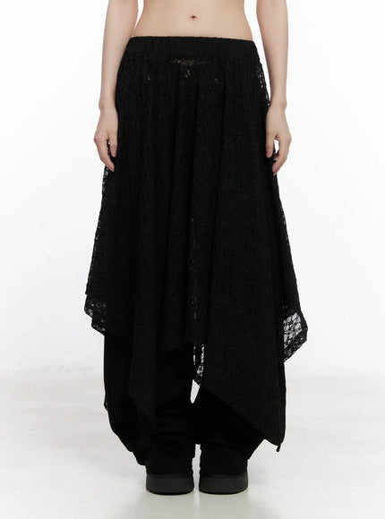 Layered Lace Maxi Skirt CN511
