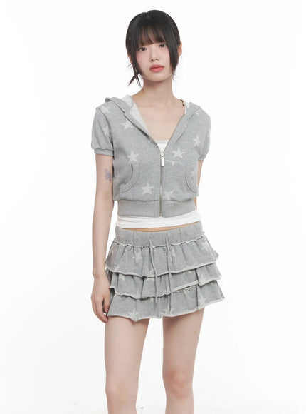 star-print-short-sleeve-hoodie-cu518