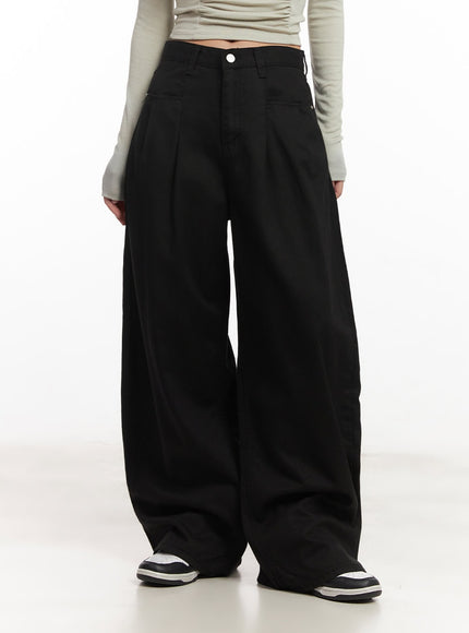 Pintuck Cotton Baggy Pants CA521