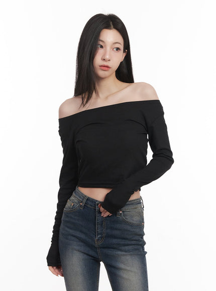 Semi-Sheer Off-Shoulder Top CM517