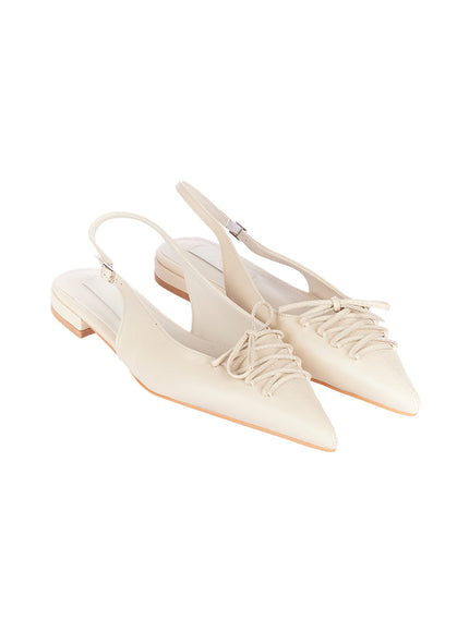 Pointed Lace-Up Flats CF524