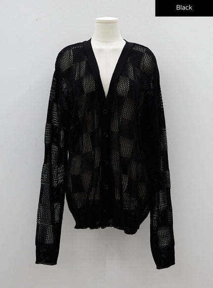 Checkered Oversized Cardigan CJ09