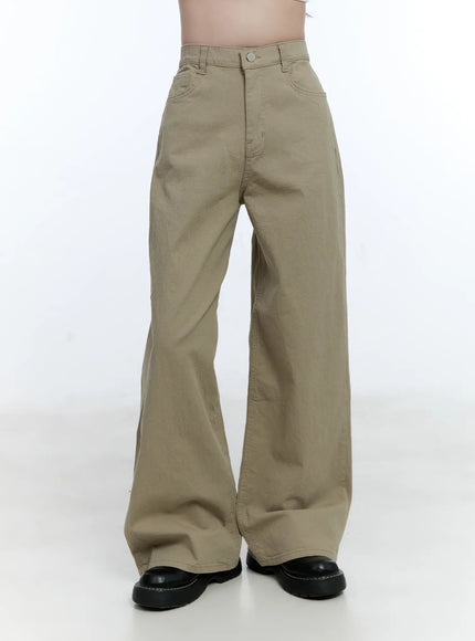 High-Waist Wide-Leg Cotton Pants CG513