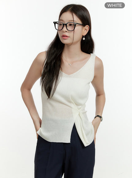 v-neck-twisted-waist-slim-top-ol430