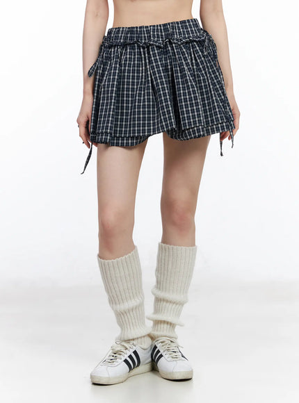 Elastic Waist Plaid Skirt CM519