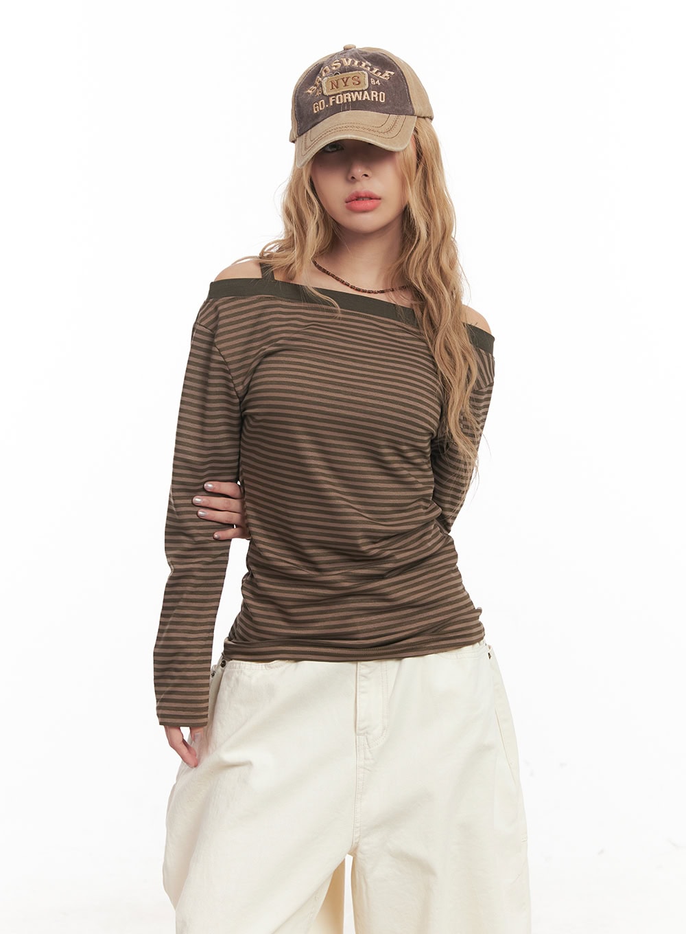 striped-long-sleeve-off-shoulder-top-cm506
