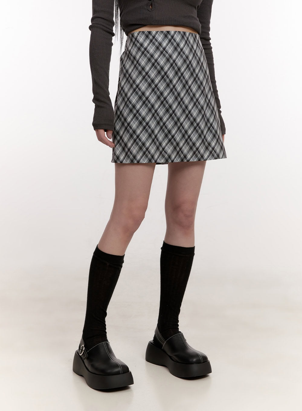 plaid-mini-skirt-cj531