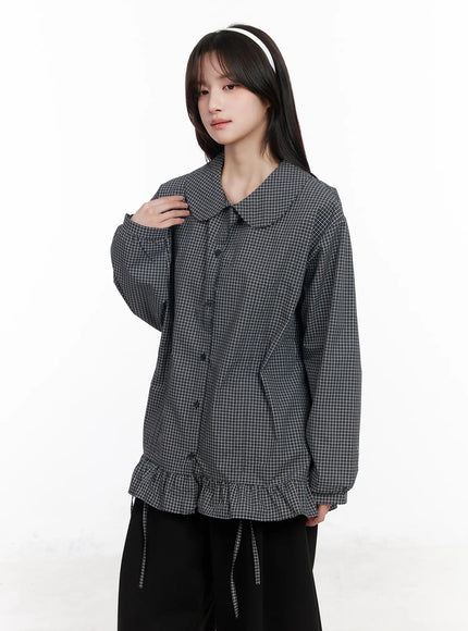 oversized-checkered-drawstring-shirt-cm531