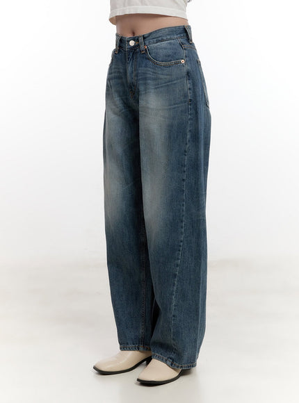 Belle Washed Wide-Leg Jeans CF528