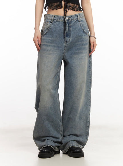 Ginny Washed Wide-Leg Jeans CA514