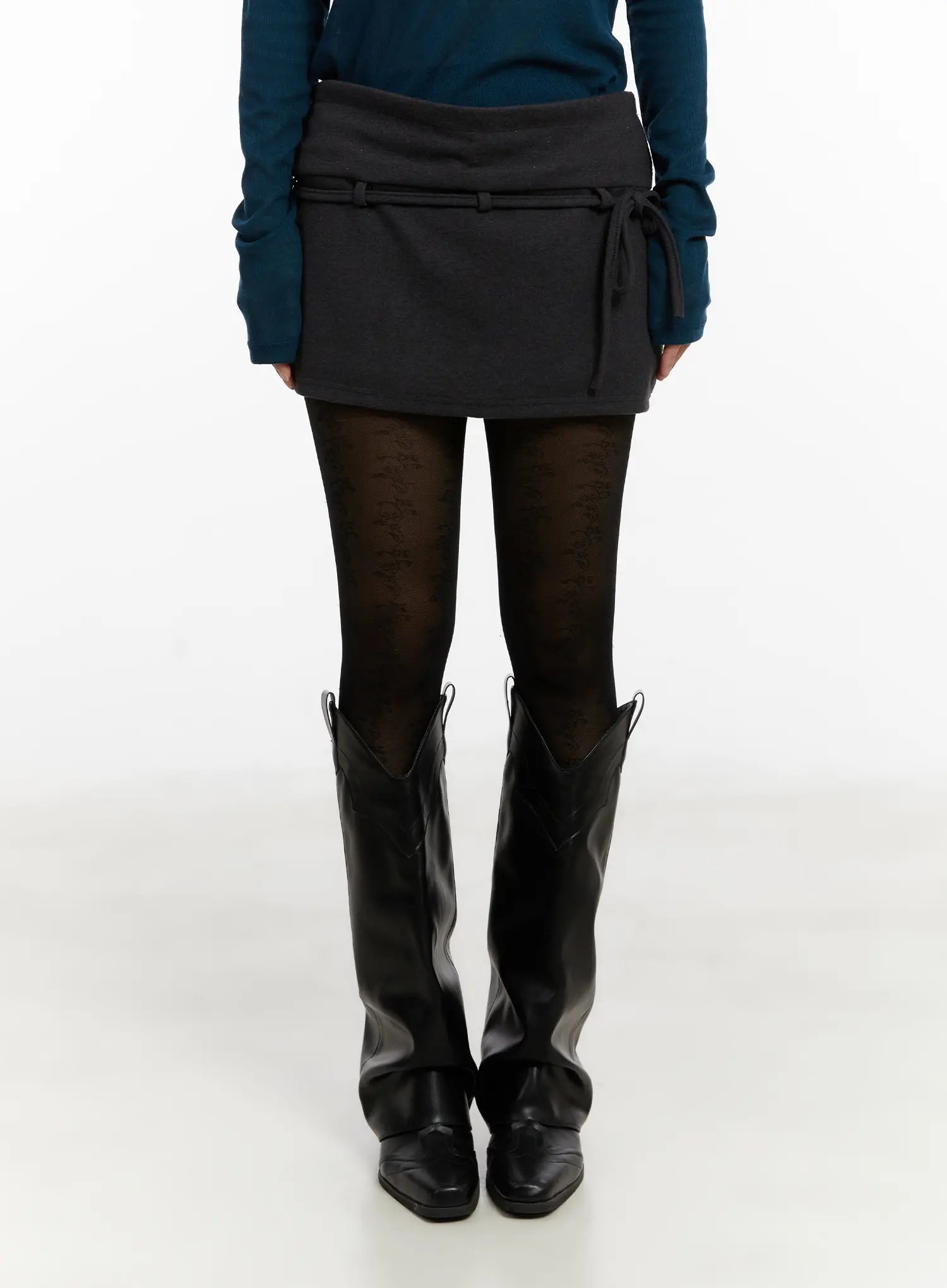 belted-cotton-mini-skirt-cd517