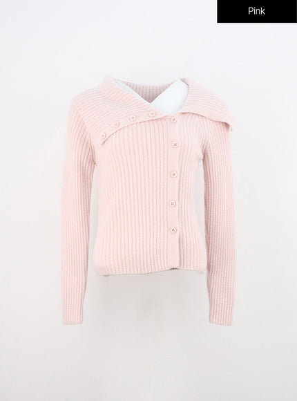 asymmetrical-button-open-collar-knit-sweater-on313