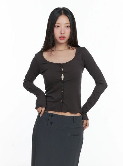 Button Long Sleeve Top CS502