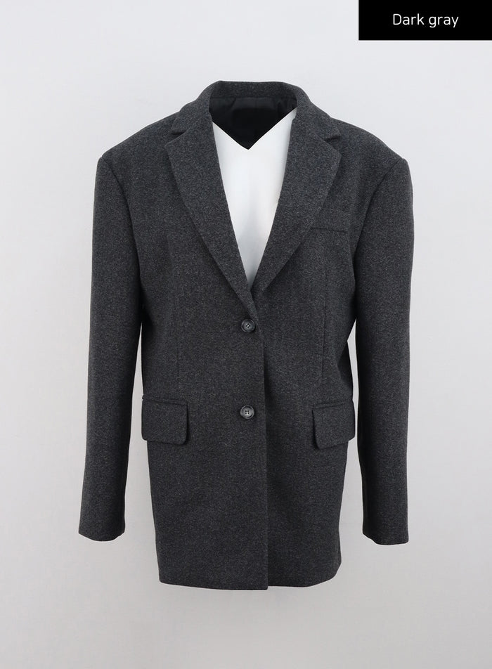 oversized-midi-tailored-jacket-cn315 / Dark gray