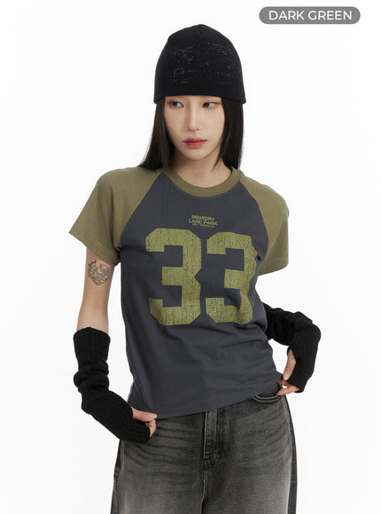 graphic-color-block-top-cm405 / Dark green