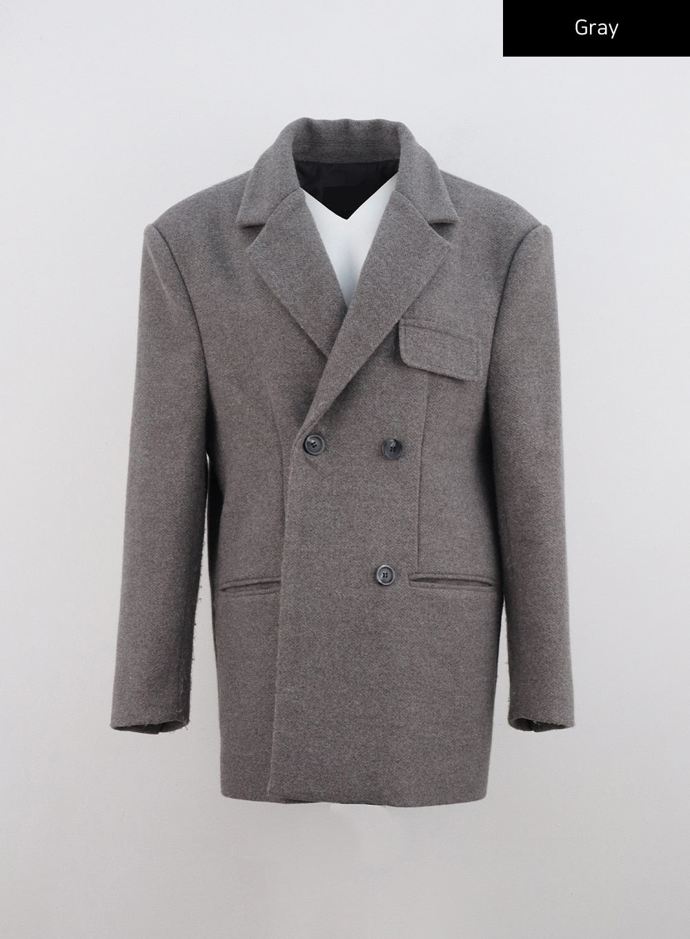 oversized-midi-tailored-jacket-cn313 / Gray