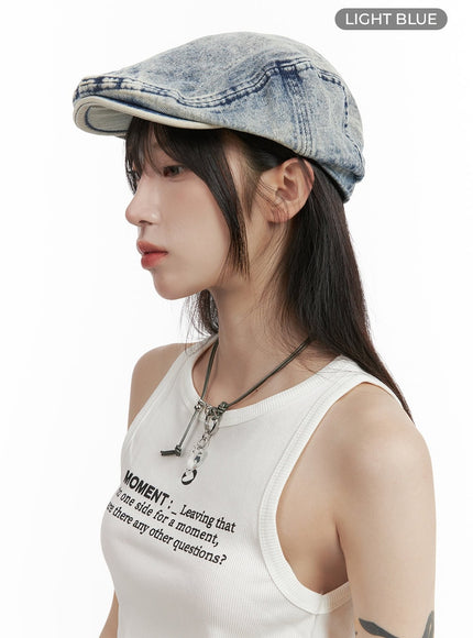 vintage-denim-gatsby-cap-cy407 / Light blue