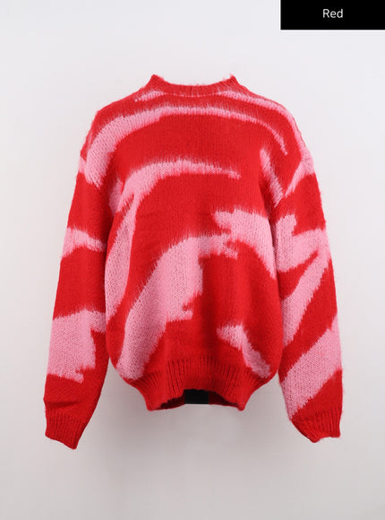 animal-pattern-knit-sweater-cn321 / Red